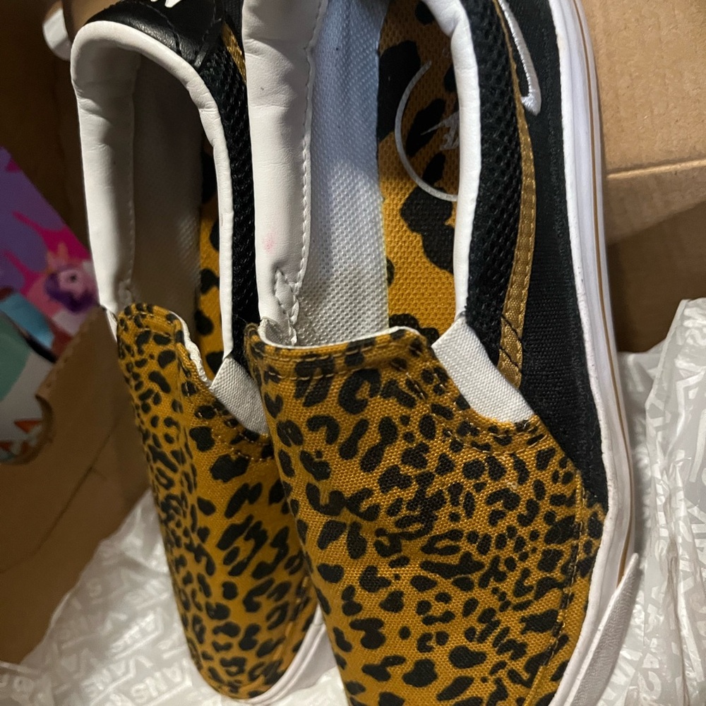 Leopard Print Kids Slip-On Shoes
